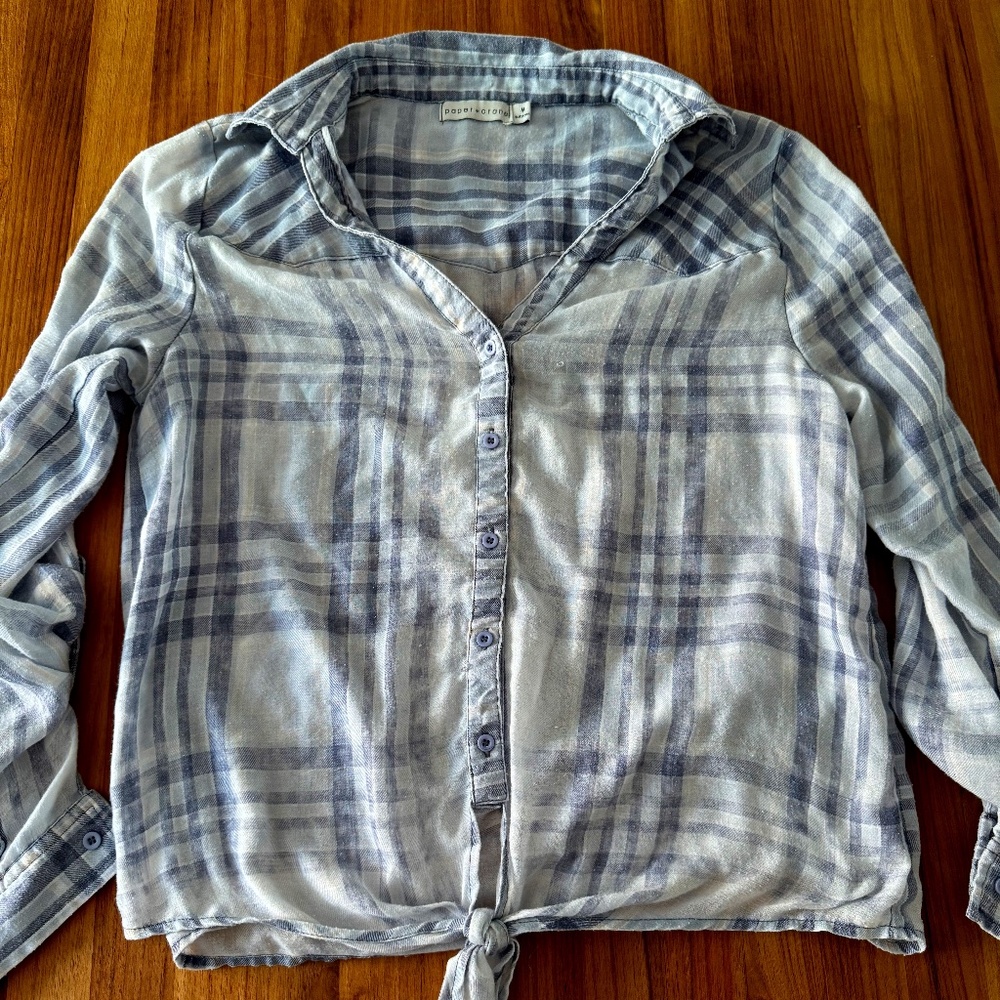 Paper Crane Flannel - Light Blue